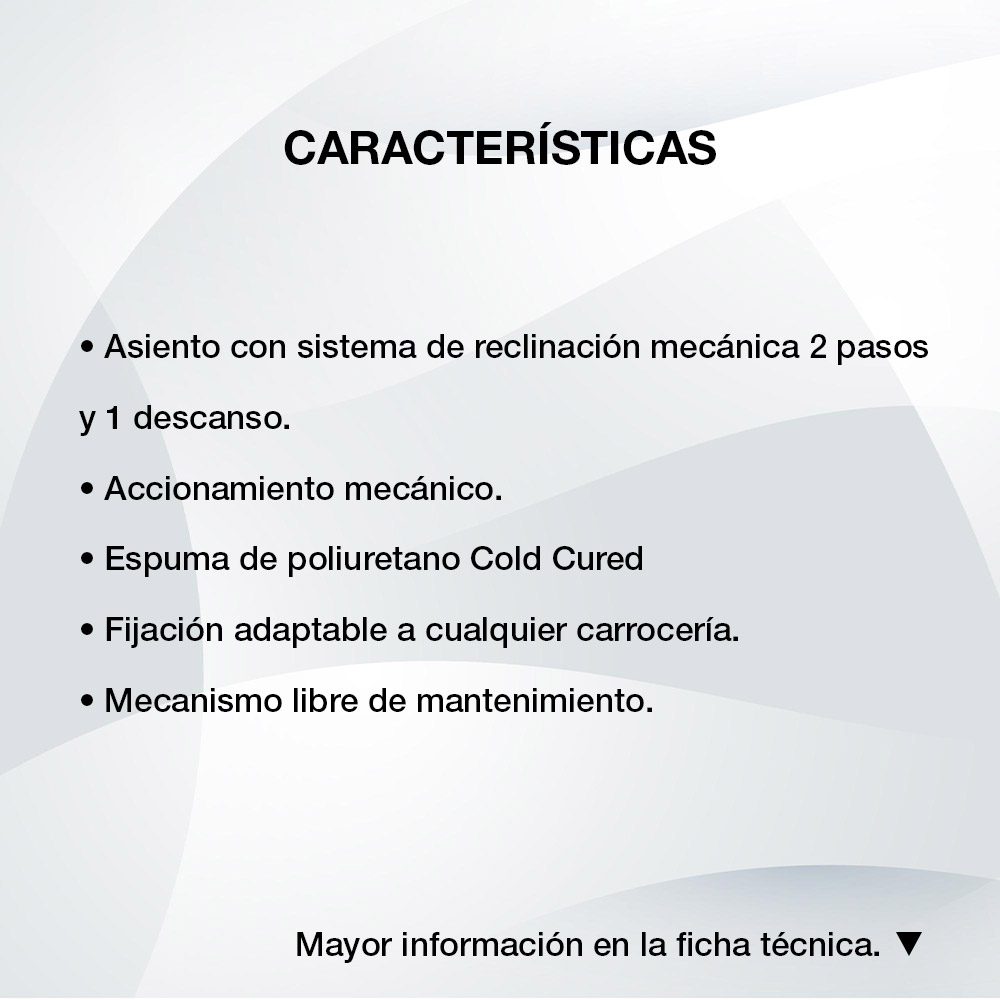 Características Asiento Cronos Plus